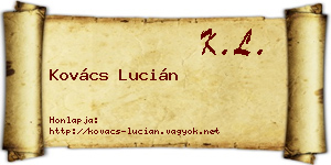 Kovács Lucián névjegykártya