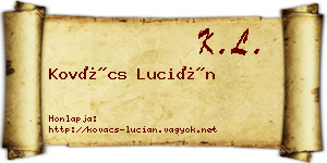 Kovács Lucián névjegykártya